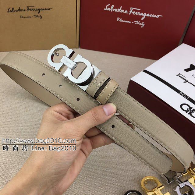 菲拉格慕女士皮帶 Ferragamo雙面牛皮經典純銅五金腰帶  jjp2036